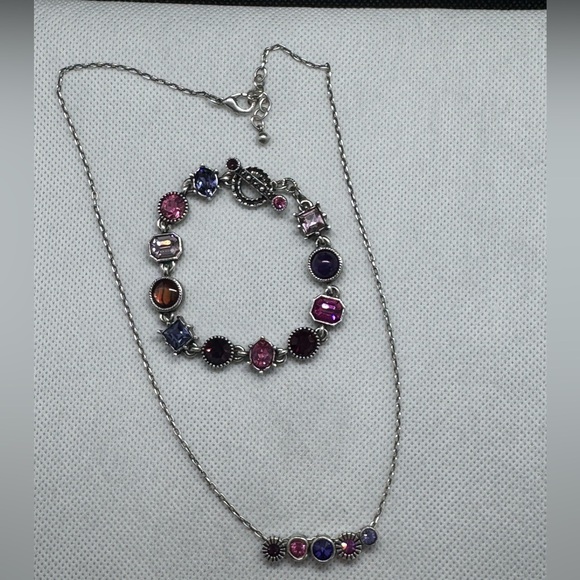Patricia Locke handmade designer silver colored gems...